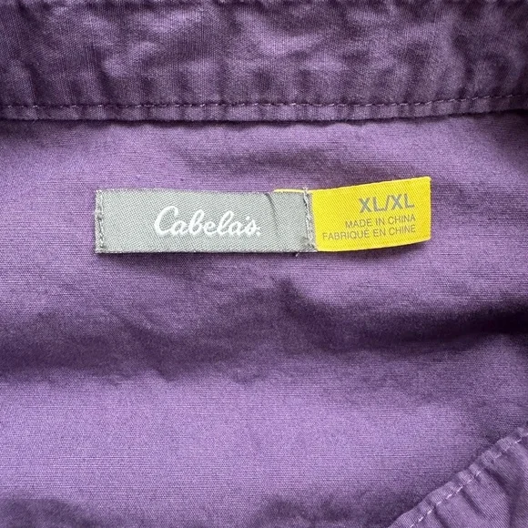 Cabela’s Women’s Button Down Purple Long Sleeve Shirt XL - Picture 2 of 9
